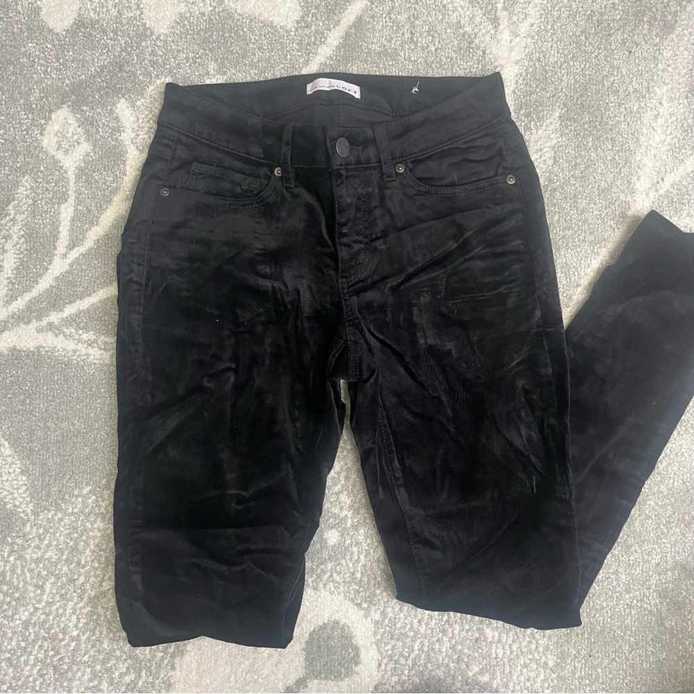 LOFT Black Velvet Pants